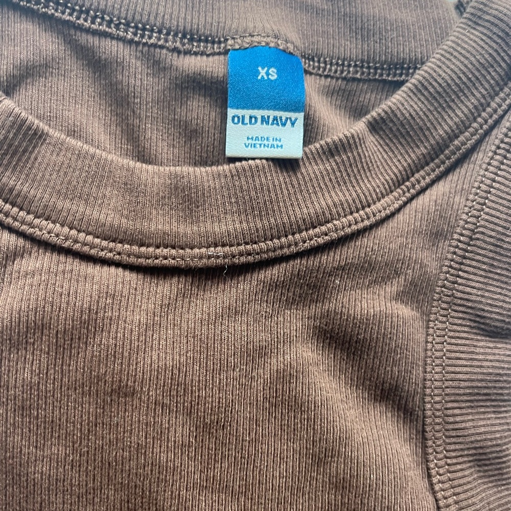 Two Old Navy Brown and Nude Crewneck Sweater with Textured Knit